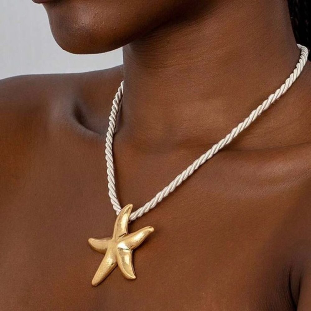Starfish Rope Statement Necklace - image 1